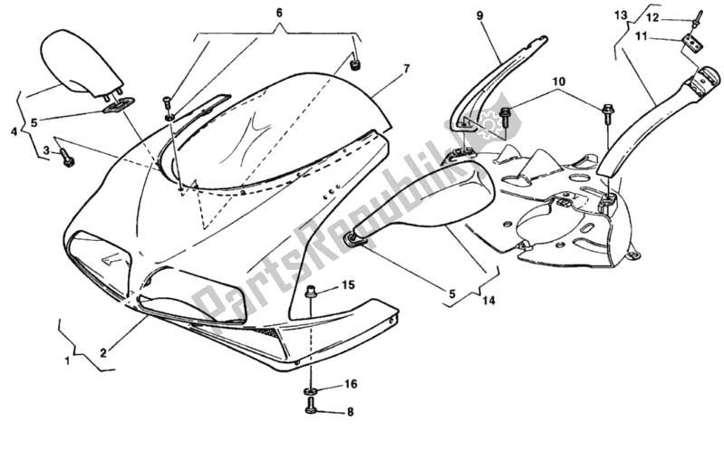 Todas as partes de Capota do Ducati Superbike 916 Senna 1998